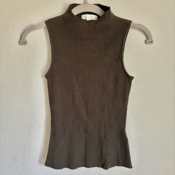 Antropologie Sleeveless Ribbed Mock Neck Top- size xs - Picture 5 of 9